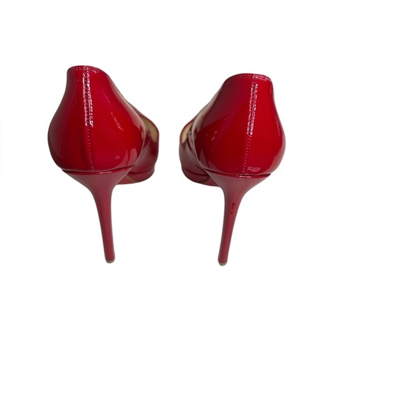 Christian Louboutin Pumps Red Patent Leather Patriotic Pointed Toe Size 35.5 - Picture 3 of 13